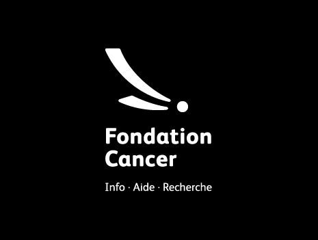 Logo avec tagline et en négatif de la Fondation Cancer